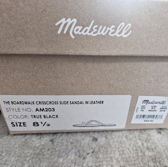 New MADEWELL Black Slide Leather Sandal - Picture 6 of 10